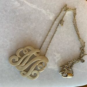 Monogram cursive ‘M’ initial necklace